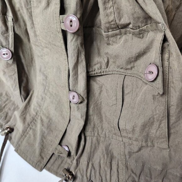 Francescas Alya Women's Size XL Utility Jacket Green Hooded - Picture 3 of 10